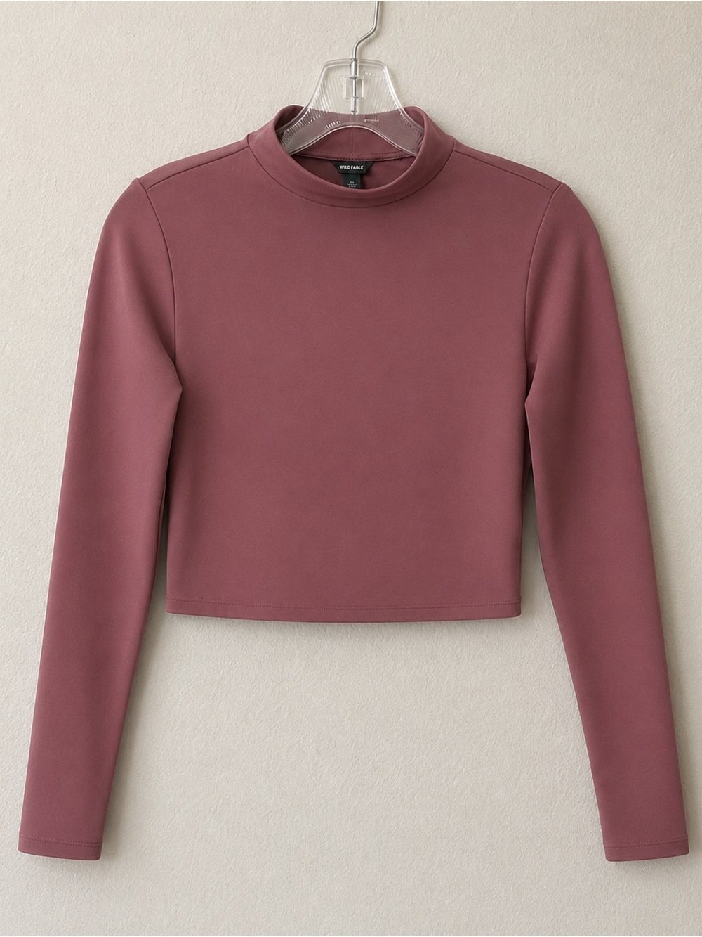 Wild Fable Long Sleeve Mock Neck Y2K Crop 
Top SZ SM  EUC